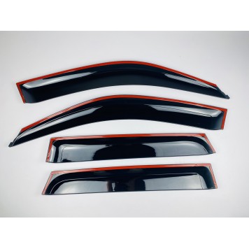 Дефлекторы окон Suzuki Grand Vitara 2005 -2015 4D с нерж. хром полоской-5